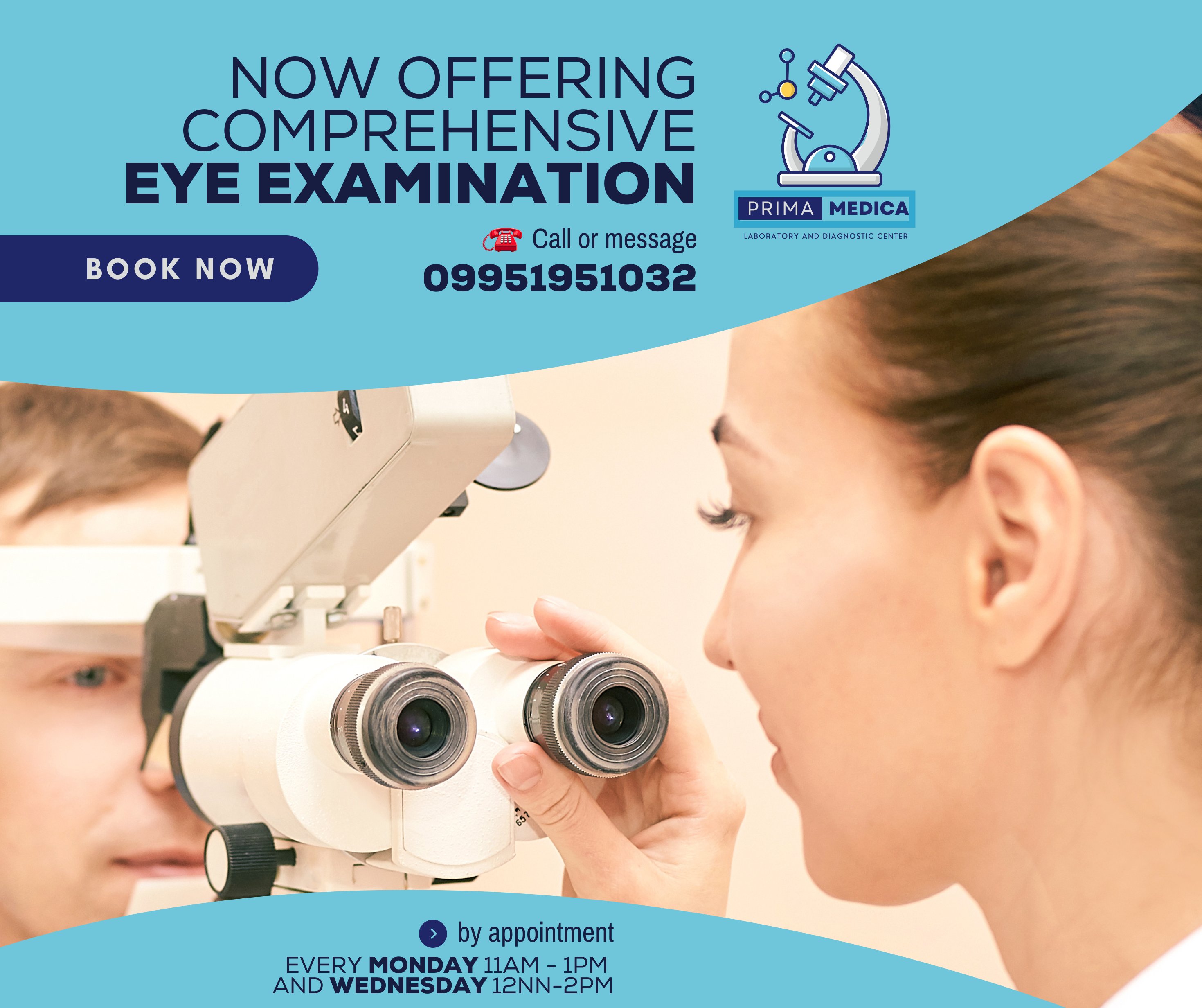 Comprehensive eye examination at Prima Medica